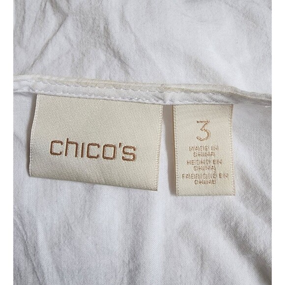 Chico's Lace Crochet Oversized Top Chest 56" White - Picture 6 of 7